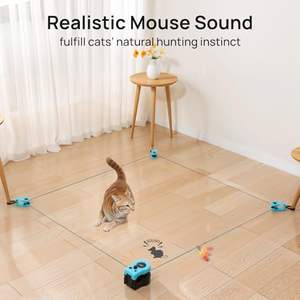 थोक स्वचालित बिल्ली का टीज़र, यथार्थवादी शिकार ध्वनि, रिमोट कंट्रोल और व्यायाम प्रशिक्षण - Product Image 2
