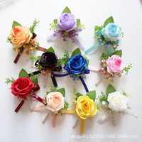 Corsage/Boutonniere Bunga Sutra Buatan Tangan Terlaris Lintas Negara untuk Pernikahan, Dekorasi Minimalis Gaya Eropa