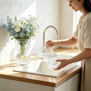 Jarrón <span class=keywords><strong>de</strong></span> Cristal Transparente <span class=keywords><strong>de</strong></span> Estilo Art Deco <span class=keywords><strong>de</strong></span> Lujo, Ecológico, Directo <span class=keywords><strong>de</strong></span> Fábrica, el Más Vendido - Product Image 4