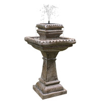Grande fontaine de bain d'oiseau en polyrésine debout décorations de cour de jardin d'extérieur