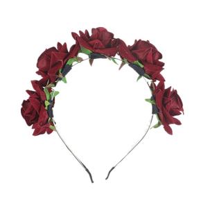 المرأة المكسيكية محاكاة زهرة ، يوم الميت هالوان ، غطاء الرأس الاحتفالي ، حرفة ملونة ، زهرة ، حزب طوق الشعر - Product Image 5