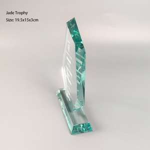 Jade <b>Trophy</b> Crystal Award 19.5x15x3cm Laser <b>Engraved</b> For Web Design Recognition - Product Image 5