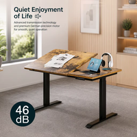 Bureau réglable électrique intelligent à double moteur avec panneau rabattable partiel, en acier laminé à froid, design simple
