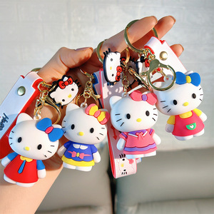 Creative Cartoon Cute Hello Kt Cat Key Chain Bag Pendant Car Keychain Couple Small Gift Wholesale