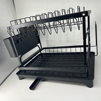 Venta al por mayor directa de fábrica: Escurridor de platos de 2 niveles con bandeja de drenaje para encimera de cocina, OEM/ODM para almacenamiento en cocina