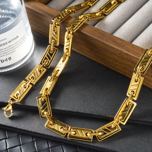 Classic Gold Link Chain Jewelry <b>Set</b> Stainless Steel Waterproof Minimalist Daily Wear Necklace <b>Bracelet</b> <b>Set</b> - Product Image 5