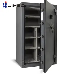 JIMBO harga pabrik bebas kombinasi keamanan elektronik sidik jari tahan api pistol kotak aman untuk rumah