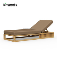 Chaise longue de piscine extérieure imperméable, chaise longue de salon d'hôtel en teck, chaise longue de plage, chaise longue moderne en bois massif