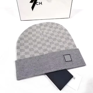 Роскошная унисекс-шапка в клетку, зимняя, хлопковая, вязаная, с помпоном, дизайнерская шапка-бини для лыжного спорта - Product Image 6