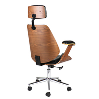 2025 nouvelle chaise de patron de bureau de direction en bois de style moderne avec accoudoir et appui-tête fixes