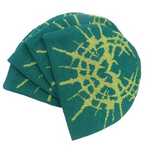 Gorro de punto retro estilo streetwear sin dobladillo con patrón de llamas jacquard, gorro de invierno de acrílico estilo <span class=keywords><strong>anime</strong></span> para hombre, venta al por mayor, personalizado - Product Image 5