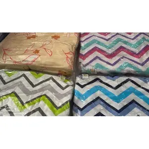 Ensemble de draps en flanelle Jaqueline, double, 100% coton, motif en zigzag, literie pour la maison - Product Image 3