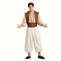 Costume de cosplay de prince arabe Aladdin pour adulte, tenue de prince du désert pour Halloween, carnaval, spectacle de conte de fées
