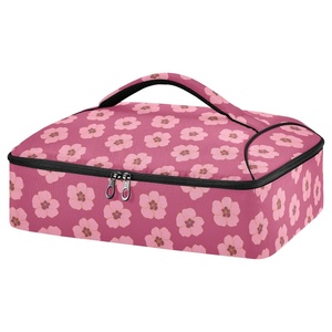 Bolsa Térmica Aloha con Estampado Personalizado de Flor de Hau Rosa, Porta Picnic Portátil, Bolsa Térmica para Cazuelas, Bolsas Térmicas Hawaianas - Product Image 1