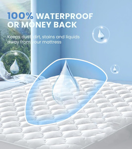Tùy chỉnh không gây dị ứng 3D chần có thể giặt nệm Pad 100% không thấm nước Nữ Hoàng nệm bảo vệ - Product Image 2