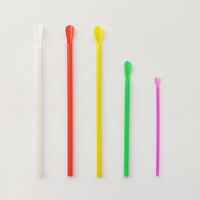 Pailles et cuillères en plastique colorées jetables écologiques de 200 mm pour la restauration, accessoires de bar pour boissons et glaces, vente en gros