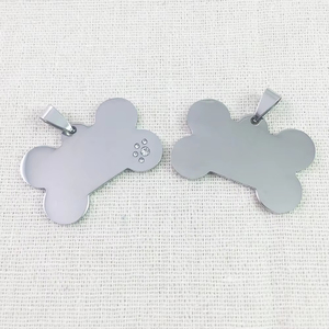 Tùy Chỉnh Biểu Tượng Tia Laser Thép Không Gỉ Cá Keyring Kim Loại Khắc Xương Hình Dạng Kim Cương Pha Lê Trống Tên Rhinestone Mèo Pet Dog <span class=keywords><strong>Tag</strong></span> - Product Image 3