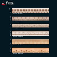 Muebles de techo decorativos: Tiras de madera de haya maciza planas, para vitrinas de vino, marcos de fotos, líneas de borde talladas, líneas de cintura en relieve, madera.