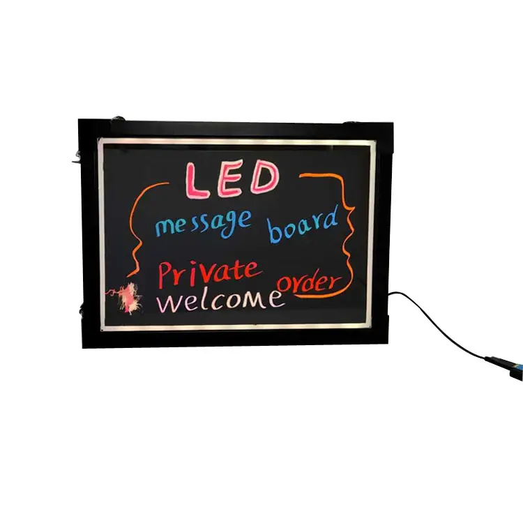 Panneau publicitaire fluorescent de surface, effaçable, pour écriture led, taille personnalisable