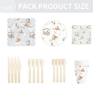 Vajilla para Fiesta de Conejos DAMAI, Artículos para Fiesta de Cumpleaños con Temática de Animales de Granja, Juego de Platos, Servilletas y Vasos para 8 Personas - Product Image 2