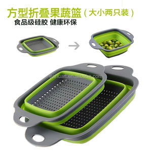 उच्च गुणवत्ता वाले बड़े ढहने वाले सिलिकॉन कोलैंडर रसोई नाली टोकरी फल और घरेलू उपयोग के लिए वनस्पति फ़िल्टर टोकरी - Product Image 3