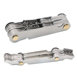 स्टेनलेस स्टील 60 और 50 डिग्री मीट्रिक इम्पीरियल स्क्रू थ्रेड गेज गेज को मापने के लिए - Product Image 6