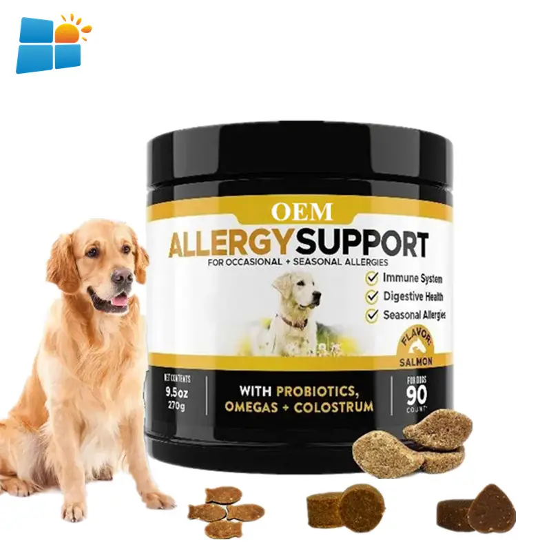 OEM/ODM/OBM butiran lunak ramah lingkungan Omega-3 minyak ikan untuk anjing merawat Anti gatal kulit & mantel mendukung alergi pinggul & sendi