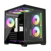 Mid-Tower OEM ODM PC-behuizing Gaming Computerkast Micro ATX met USB3.0 USB1.0 poorten HD Audio SPCC materiaal