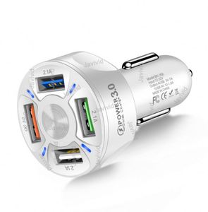 4USB Fast Car Charger Round <b>Smart</b> 4 Port QC3.0 Fast Charging Charger Head for Phone - Product Image 5