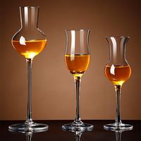 Verre à whisky en cristal fait à la main, forme de tulipe, verre à dégustation à long pied, pour le cognac, le brandy, le vin, utilisation en fête