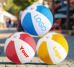 Maßgefertigter Klassischer PVC Aufblasbarer <span class=keywords><strong>Ball</strong></span> Umweltfreundlicher Bunter Strandball Kinderspielzeug mit Logo Aufblasbare Ballons - Product Image 1