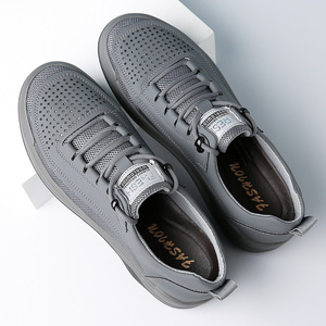 Zapatillas deportivas de malla transpirable para hombre, color gris caqui, con cordones, informales, para caminar y hacer deporte al aire libre - Product Image 3