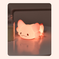Lampe Axolotl Mignonne Rechargeable Tactile en Silicone pour Enfants, Veilleuse Animale Souple pour Chevet de Bébé