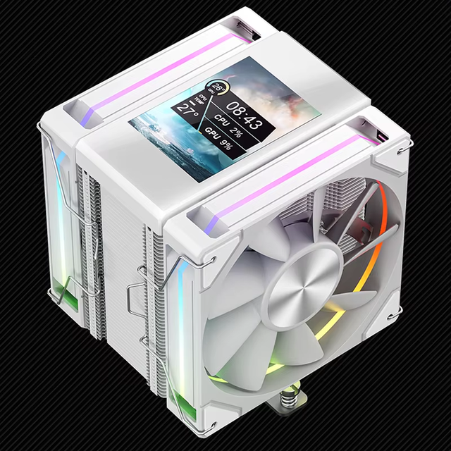 Gamer-X 8 Heat Pipes Copper Heatsink CPU Cooler 2.8 Inch Dual Fan 3Pin ARGB LED Oil Bearing for Computer Case