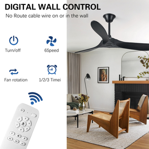 Modern Luxury 52-Inch Weathered Gray ABS <strong>Ceiling</strong> <strong>Fan</strong> with Powerful DC Silent Copper Motor for <strong>Best</strong> Hotels Households - Product Image 6