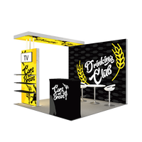 Étagères modulaires sans outils 10x10 en aluminium SEG rétroéclairées pour salons professionnels, présentoir portable pour stand d'exposition