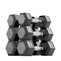 Usine en gros gratuit 40LB 20KG poids haltères Gym Fitness caoutchouc hexagone hexagone ensemble d'haltères