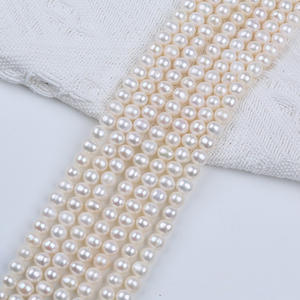 Perles d'eau douce naturelles de 6 à 7 mm, presque rondes, en vrac, perles réelles, matériaux faits à la main, diverses couleurs disponibles - Product Image 2