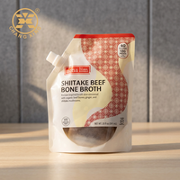 Pochettes souples personnalisées avec bec verseur pour bouillon frais de poulet et de bœuf, jus de fruits liquides et boissons, réutilisables et autoportantes