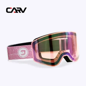 Yeni manyetik tip UV400 kayak gözlükleri snowboard çift Anti-sis lensi TPU çerçeve kayak gözlükleri