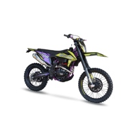 Moto tout-terrain professionnelle KR8 PR300, 330 mm de garde au sol, moto de course jaune et violette