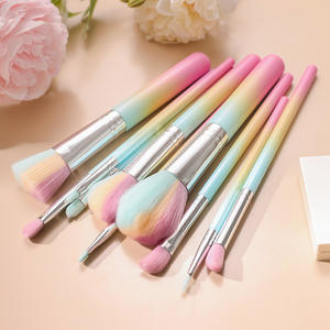Arc-en-ciel de luxe, 10 pièces, véritables brosses de maquillage professionnelles, Logo personnalisé, haute qualité avec boîte d'emballage - Product Image 3