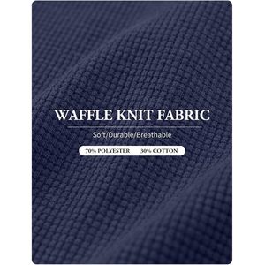 Custom Mens <b>Waffle</b> Long Sleeve <b>Shirt</b> Crew Neck Casual Solid Pocket Thermal Layering Tee - Product Image 6