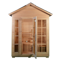 Sauna extérieur en bois massif (pin, cèdre, sequoia) pour vapeur humide et vapeur sèche, modèle 2026, vente chaude usine