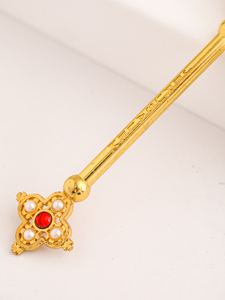 Bán Buôn Cầm Tay Khắc Giám Mục Củ<span class=keywords><strong>a</strong></span> <span class=keywords><strong>Scepter</strong></span> Hợp Kim Vàng Jerusalem Chữ Thập Ngọc Trai Trang Trí Nội Thất Mặt Dây Mạ Lễ Phước Lành Charms - Product Image 5