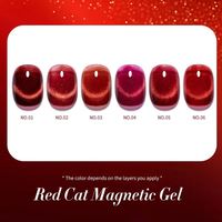 Vernis à Ongles Magnétique Œil de Chat Rubis Rouge, Gel Semi-Permanent Crystal Soak Off UV, Manucure Nail Art