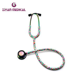 ZY-8001 Double-Diaphragm Stainless Steel <b>Stethoscope</b> Color Doppler Rainbow Ten Head - Product Image 1