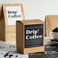 Boîte à café en papier kraft avec logo personnalisé, boîte en carton pliable pour sachets de café à suspendre et emballages de café