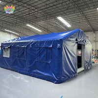 Tente de paintball portable à trois couches imperméable en PVC bleu gonflable de haute qualité en vente chaude pour 6 à 8 personnes