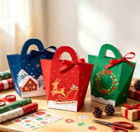 Boîte cadeau en carton rigide pliable réutilisable avec fermeture magnétique, ruban et poignée, logo personnalisé